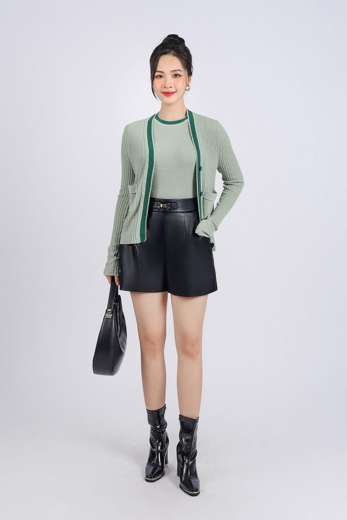 BKL415 - Áo khoác len thời trang cao cấp dáng ôm cài khuy thân trước - PANTIO