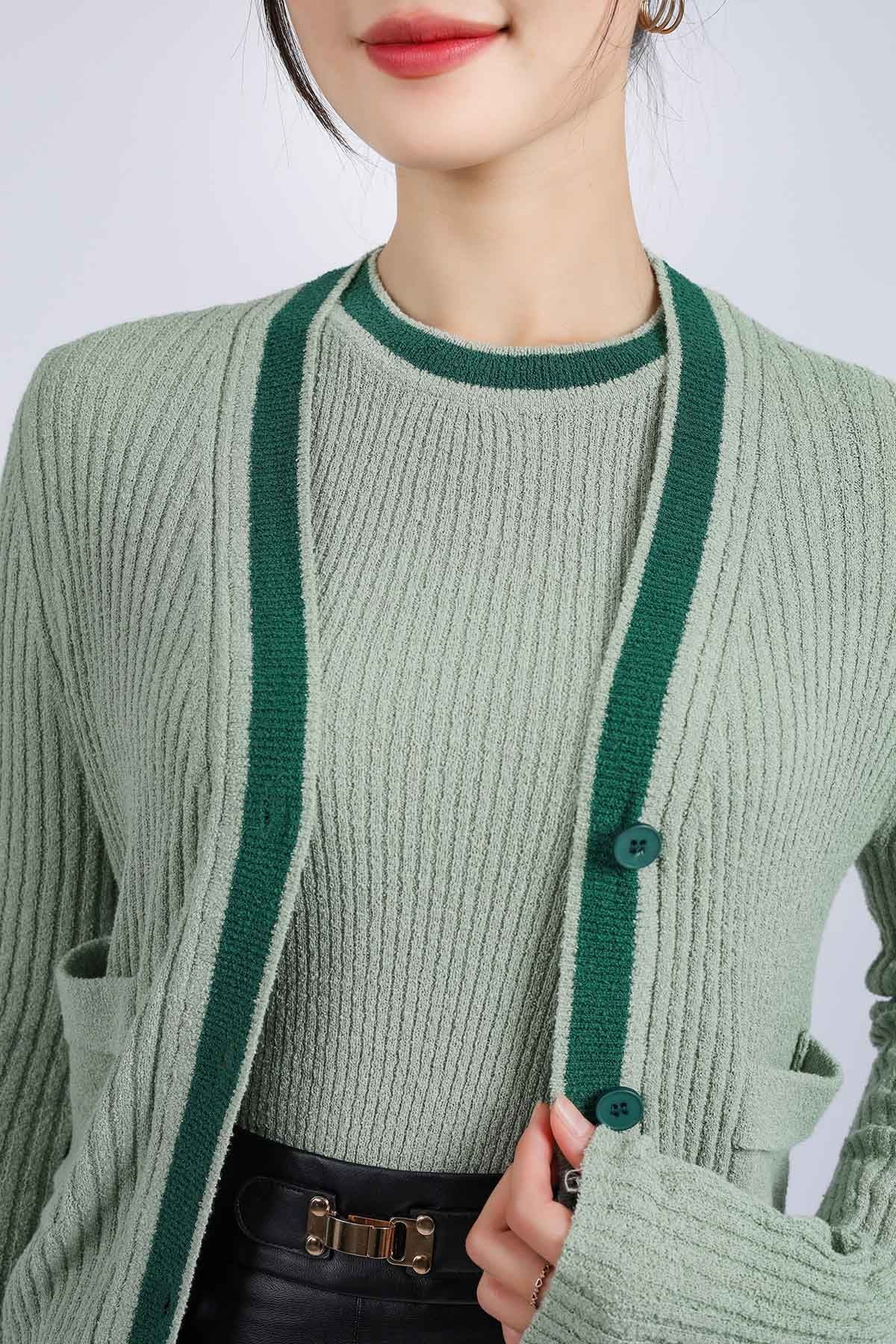 BKL415 - Áo khoác len thời trang cao cấp dáng ôm cài khuy thân trước - PANTIO