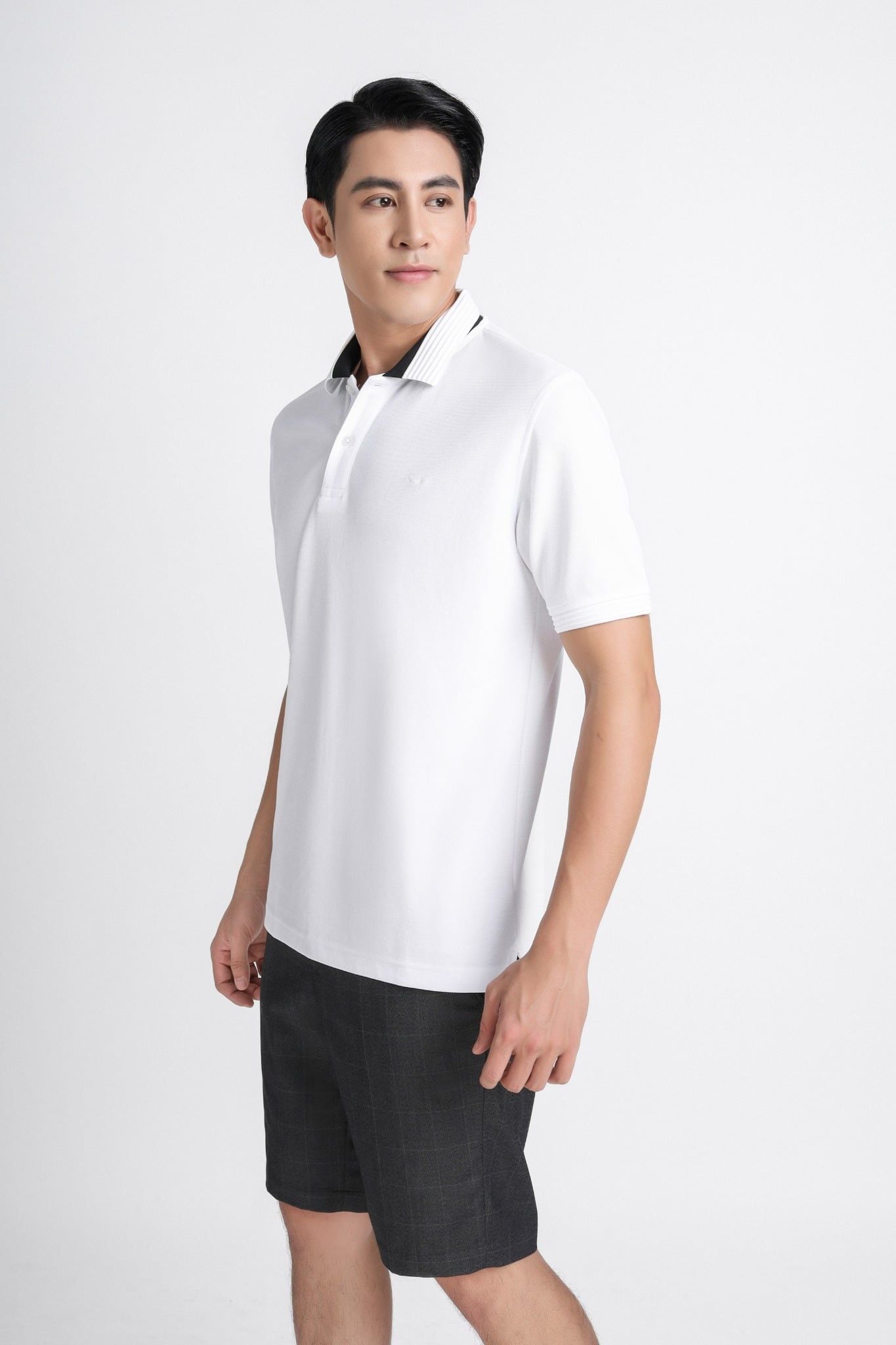 MQN3050 - Quần short âu nam vải hoạ tiết kẻ chìm form slim fit - PANTIO