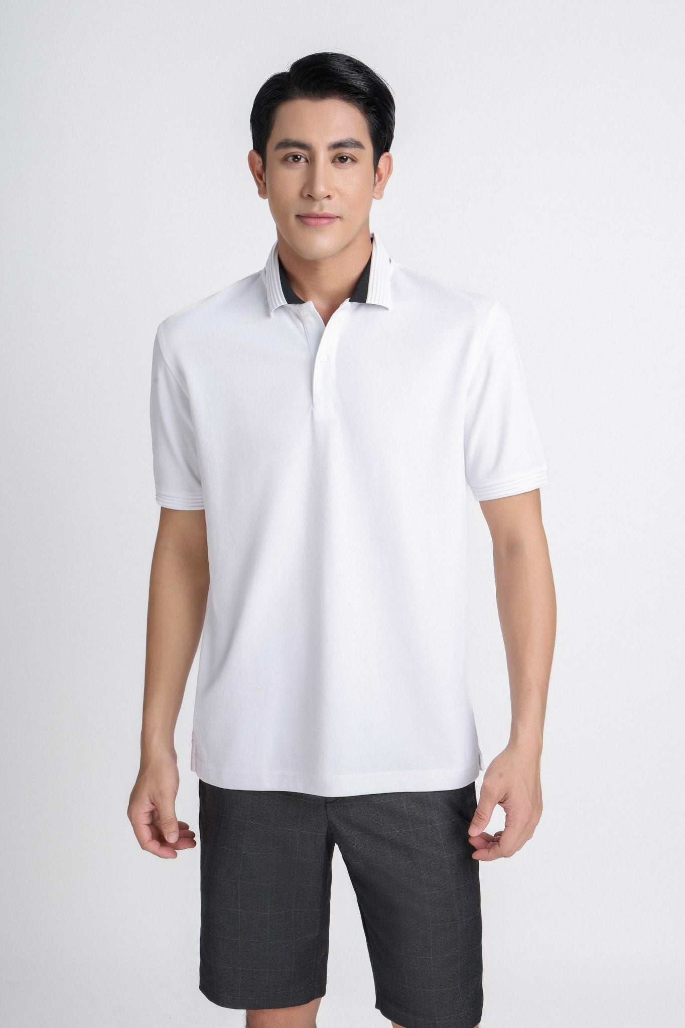 MQN3050 - Quần short âu nam vải hoạ tiết kẻ chìm form slim fit - PANTIO