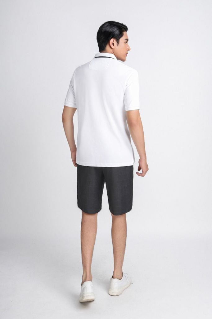 MQN3050 - Quần short âu nam vải hoạ tiết kẻ chìm form slim fit - PANTIO