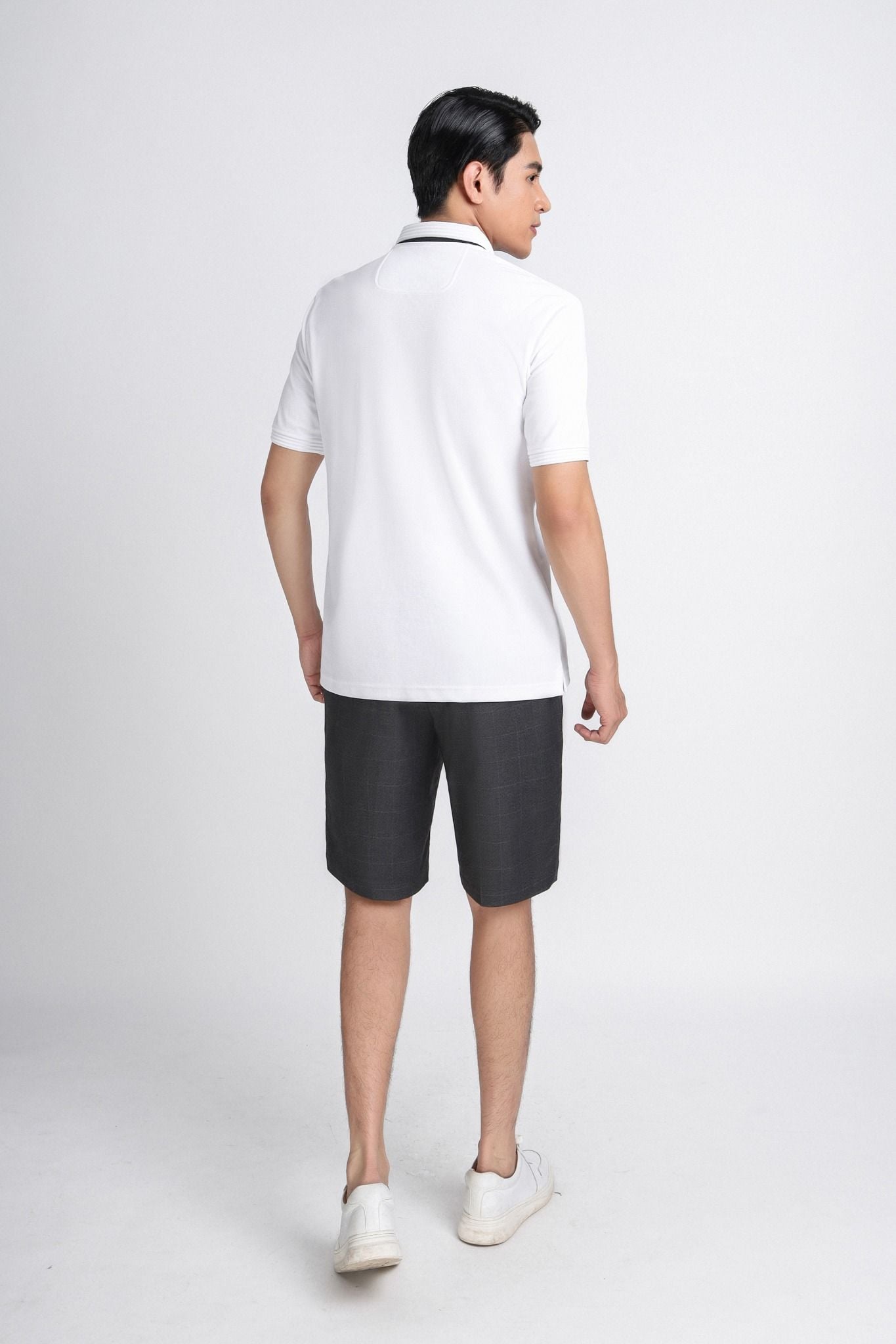 MQN3050 - Quần short âu nam vải hoạ tiết kẻ chìm form slim fit - PANTIO