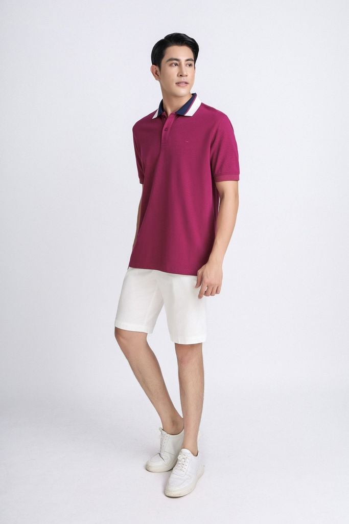 MAP3011 - Áo Polo nam vải trơn màu hoạ tiết cổ áo form regular fit kiểu dáng ngắn tay - PANTIO