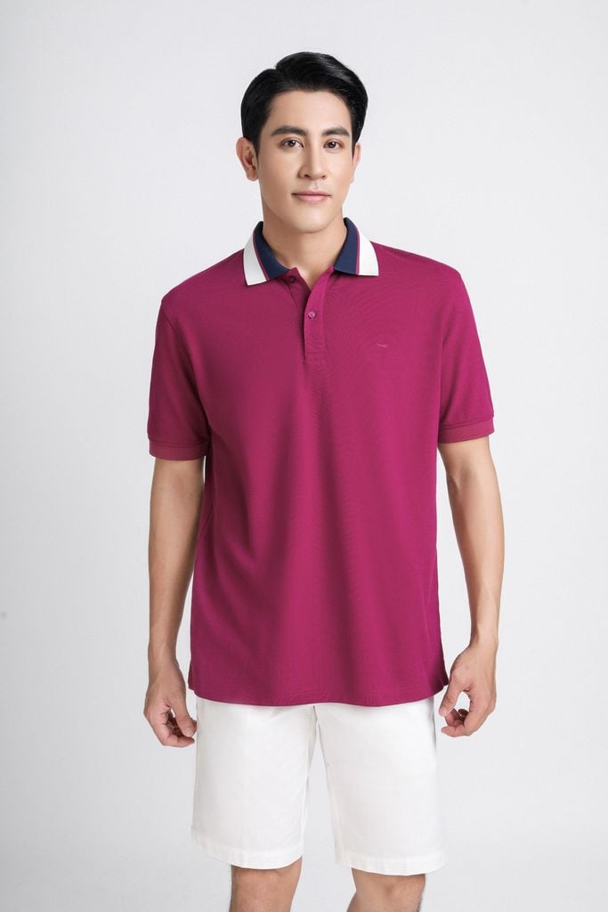 MAP3011 - Áo Polo nam vải trơn màu hoạ tiết cổ áo form regular fit kiểu dáng ngắn tay - PANTIO