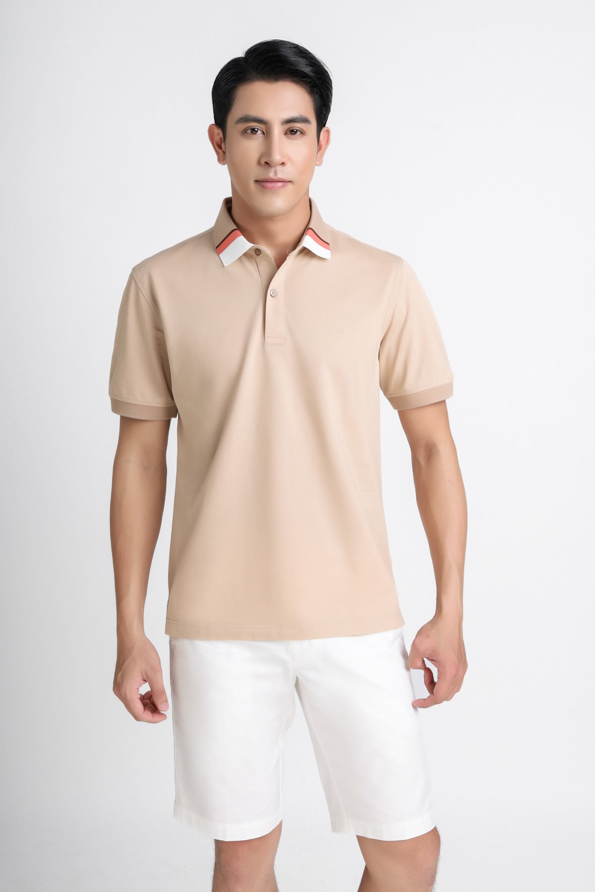 MAP3012 - Áo Polo nam vải trơn màu hoạ tiết kẻ cổ áo form slim fit kiểu dáng ngắn tay - PANTIO