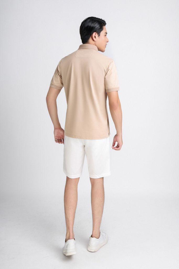 MAP3012 - Áo Polo nam vải trơn màu hoạ tiết kẻ cổ áo form slim fit kiểu dáng ngắn tay - PANTIO