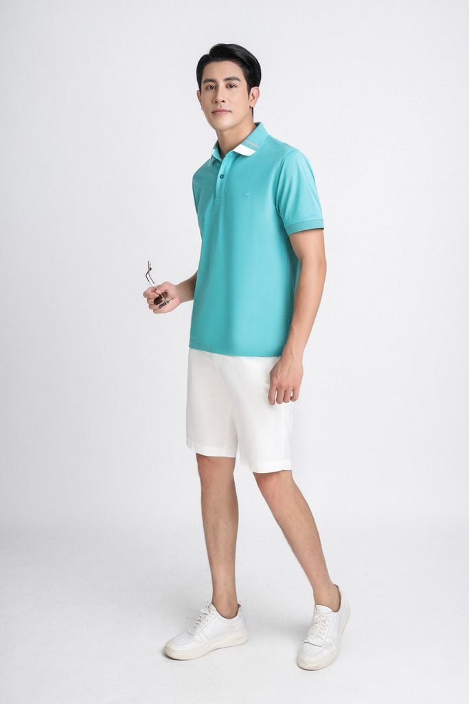 MAP3012 - Áo Polo nam vải trơn màu hoạ tiết kẻ cổ áo form slim fit kiểu dáng ngắn tay - PANTIO
