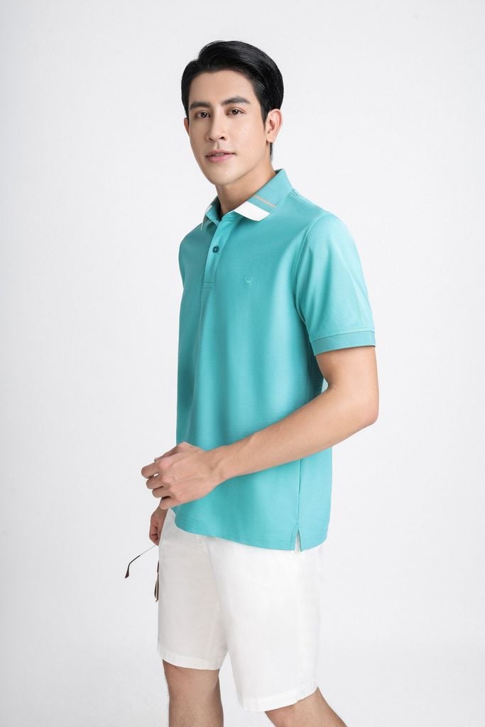 MAP3012 - Áo Polo nam vải trơn màu hoạ tiết kẻ cổ áo form slim fit kiểu dáng ngắn tay - PANTIO
