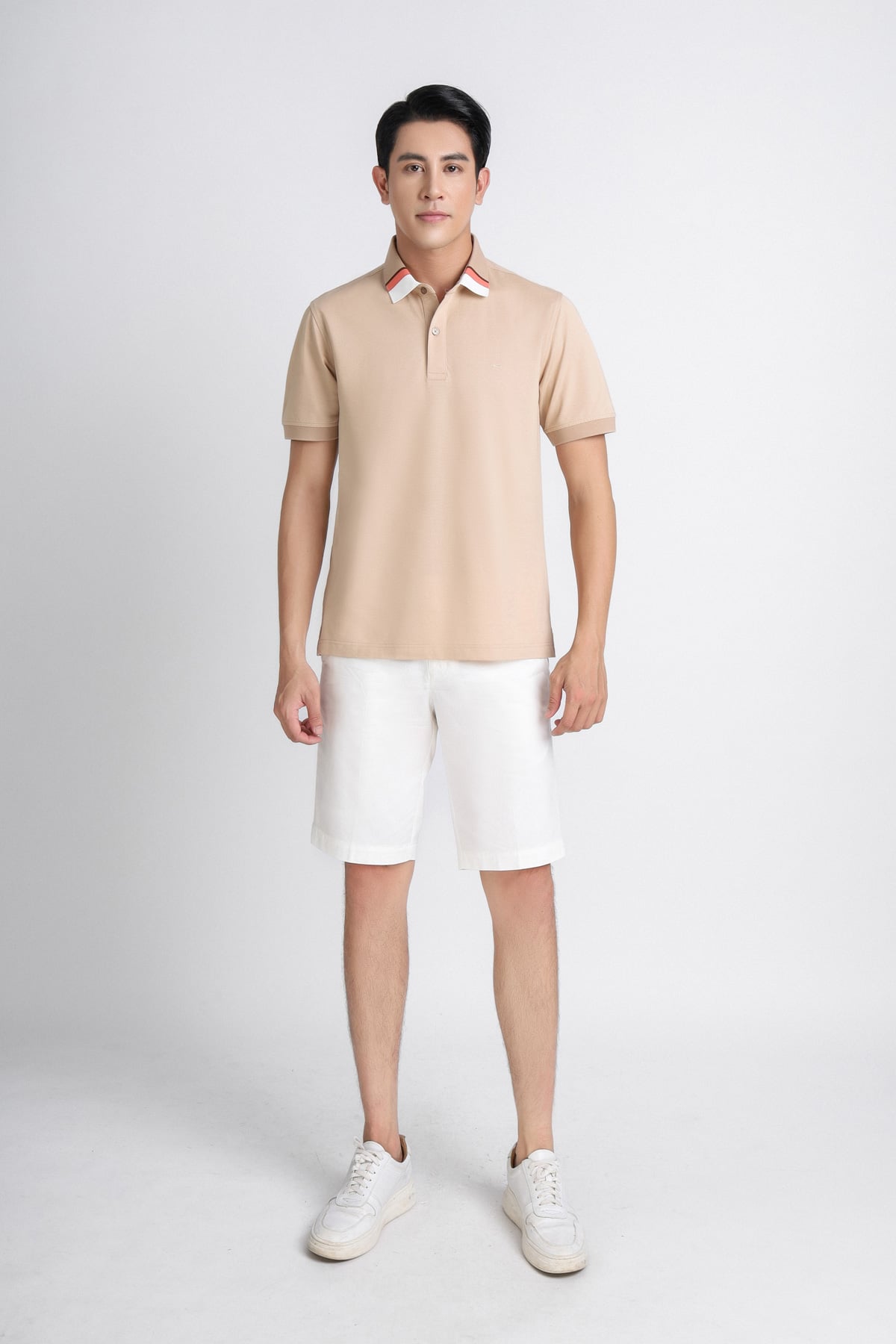 MAP3012 - Áo Polo nam vải trơn màu hoạ tiết kẻ cổ áo form slim fit kiểu dáng ngắn tay - PANTIO