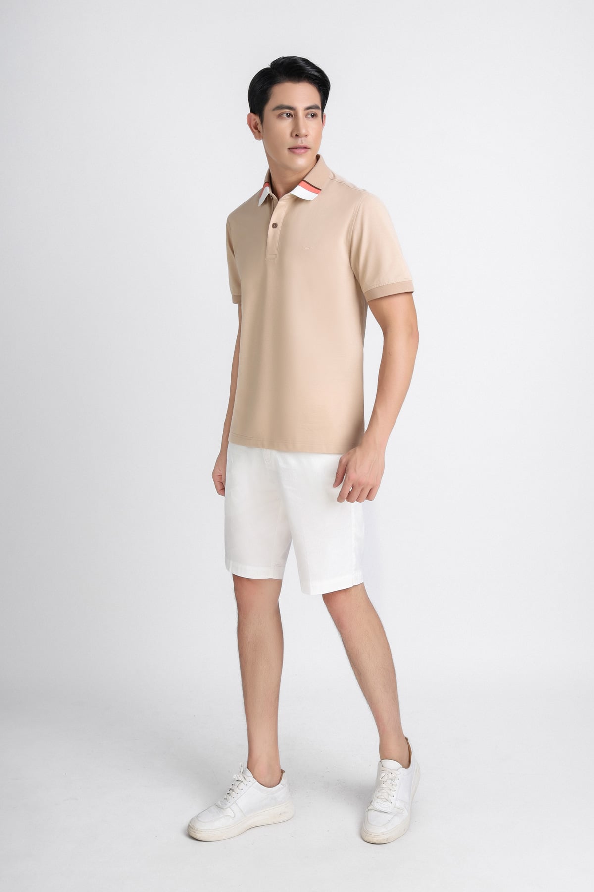 MAP3012 - Áo Polo nam vải trơn màu hoạ tiết kẻ cổ áo form slim fit kiểu dáng ngắn tay - PANTIO