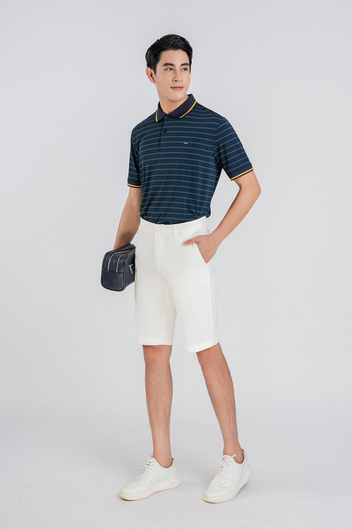 MAP3015 - Áo Polo thể thao nam vải hoạ tiết kẻ ngang form Sport kiểu dáng ngắn tay - PANTIO