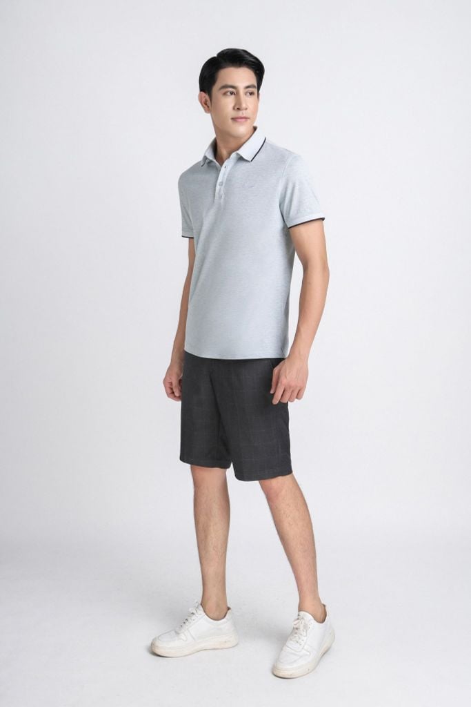 MQN3050 - Quần short âu nam vải hoạ tiết kẻ chìm form slim fit - PANTIO