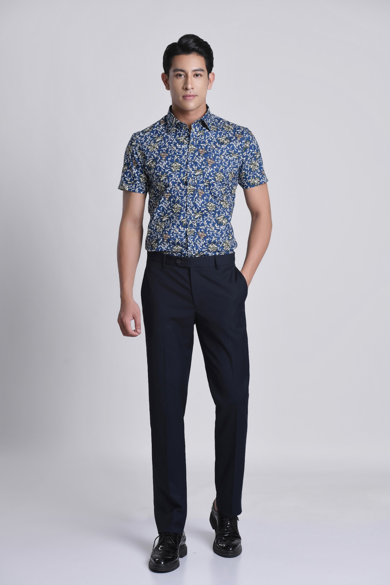 MSC3008 - Áo sơ mi nam hoạ tiết tay ngắn