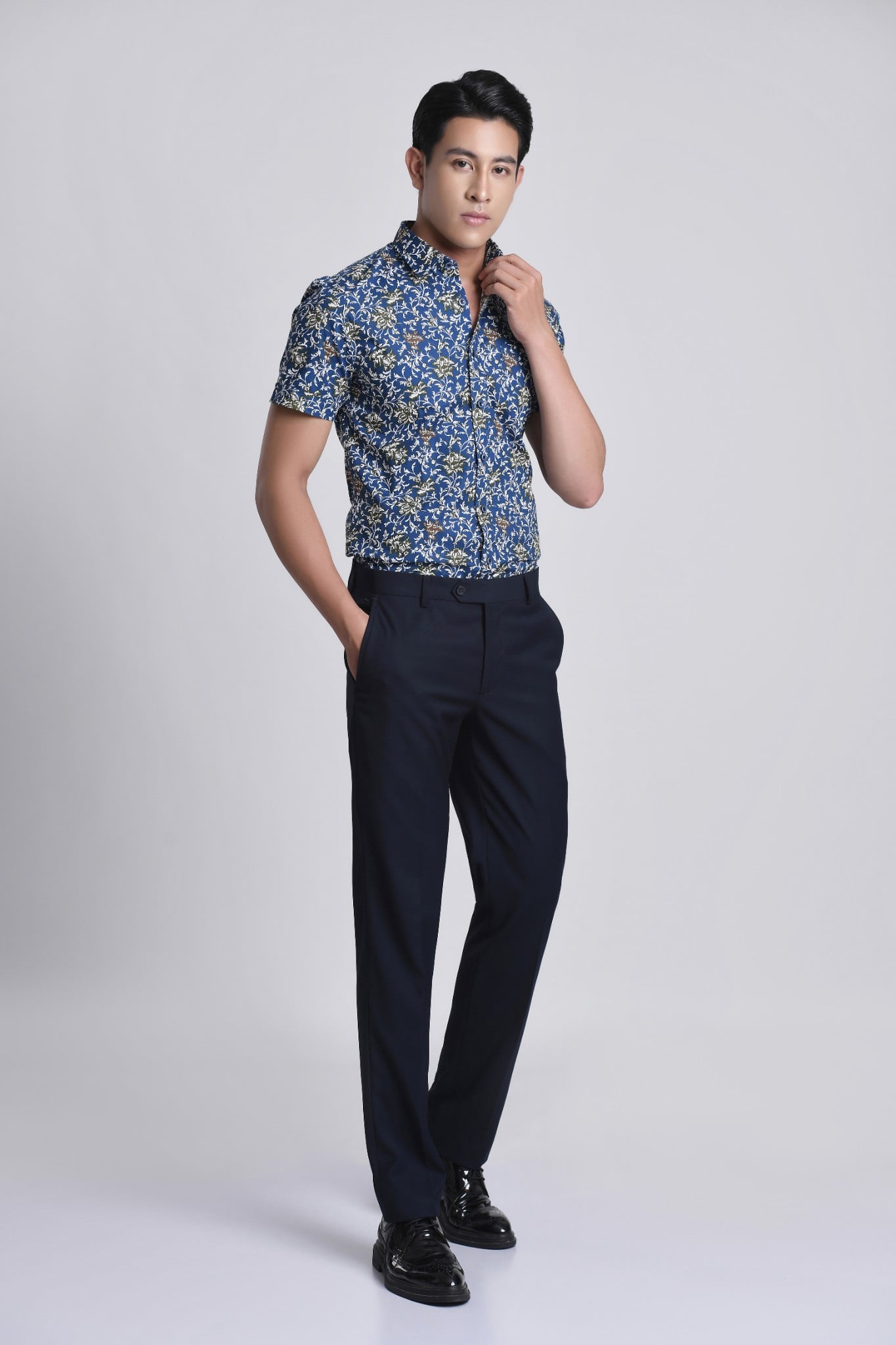 MSC3008 - Áo sơ mi nam hoạ tiết tay ngắn