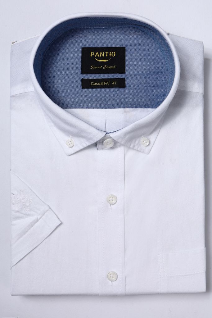 MSC3061 - Áo sơ mi nam vải trơn màu có túi ngực trái form Casual Fit kiểu dáng ngắn tay - PANTIO