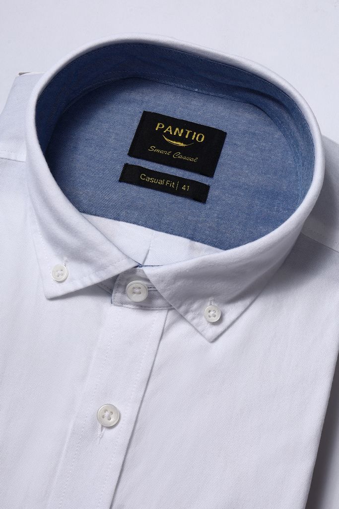 MSC3061 - Áo sơ mi nam vải trơn màu có túi ngực trái form Casual Fit kiểu dáng ngắn tay - PANTIO