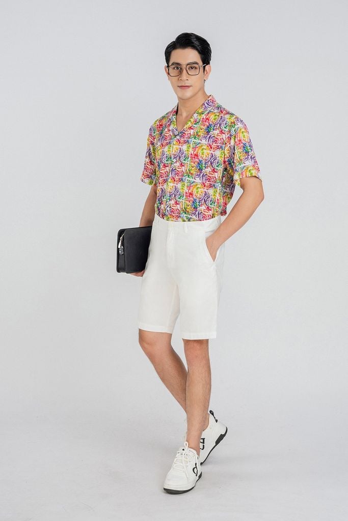 MSC3062 - Áo sơ mi nam vải hoạ tiết form Casual Fit kiểu dáng ngắn tay - PANTIO