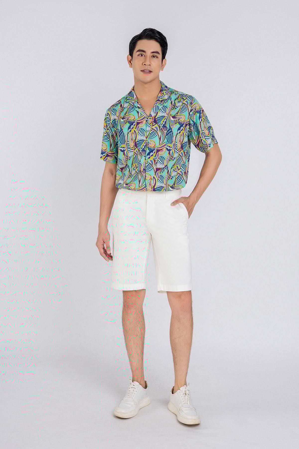 MSC3063 - Áo sơ mi nam vải hoạ tiết form Casual Fit kiểu dáng ngắn tay - PANTIO