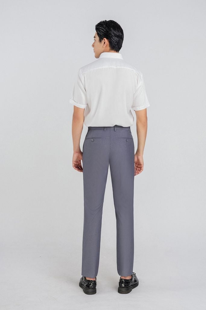 MSO3065 - Áo sơ mi nam vải trơn màu form Slim Fit kiểu dáng ngắn tay - PANTIO