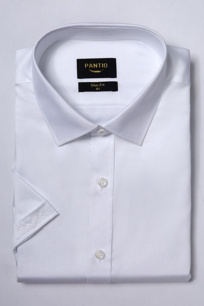 MSO3065 - Áo sơ mi nam vải trơn màu form Slim Fit kiểu dáng ngắn tay - PANTIO