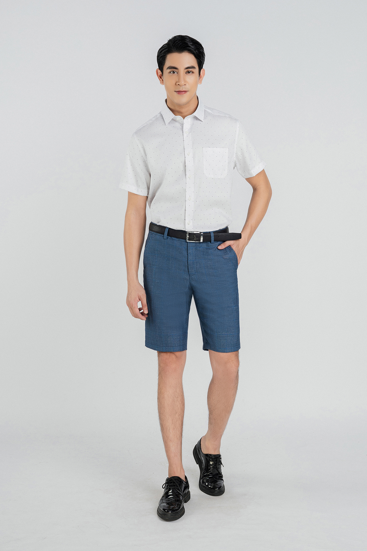 MQN5053 - Quần short âu nam chất liệu 72%POLYESTER 26%RAYON 2WOOL 
form Casual Fit kiểu dáng quần ngắn - PANTIO