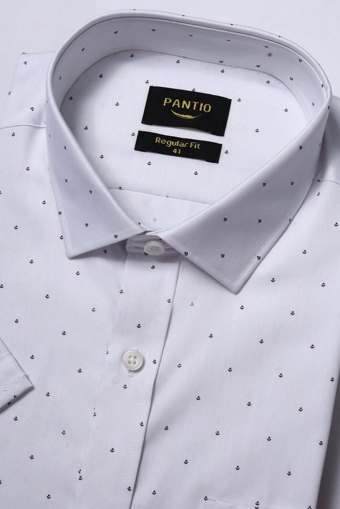 MSO3070 - Áo sơ mi nam vải hoạ tiết màu có hoạ tiết túi ngực trái form Regular Fit kiểu dáng ngắn tay - PANTIO