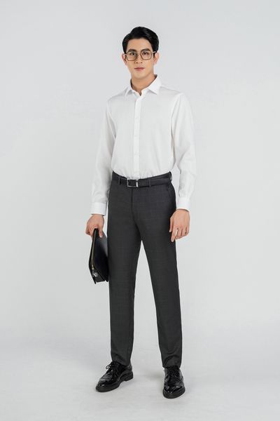MSO5068 - Áo sơ mi nam vải trơn màu form Regular Fit kiểu dáng dài tay - PANTIO