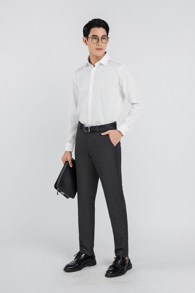 MSO5068 - Áo sơ mi nam vải trơn màu form Regular Fit kiểu dáng dài tay - PANTIO