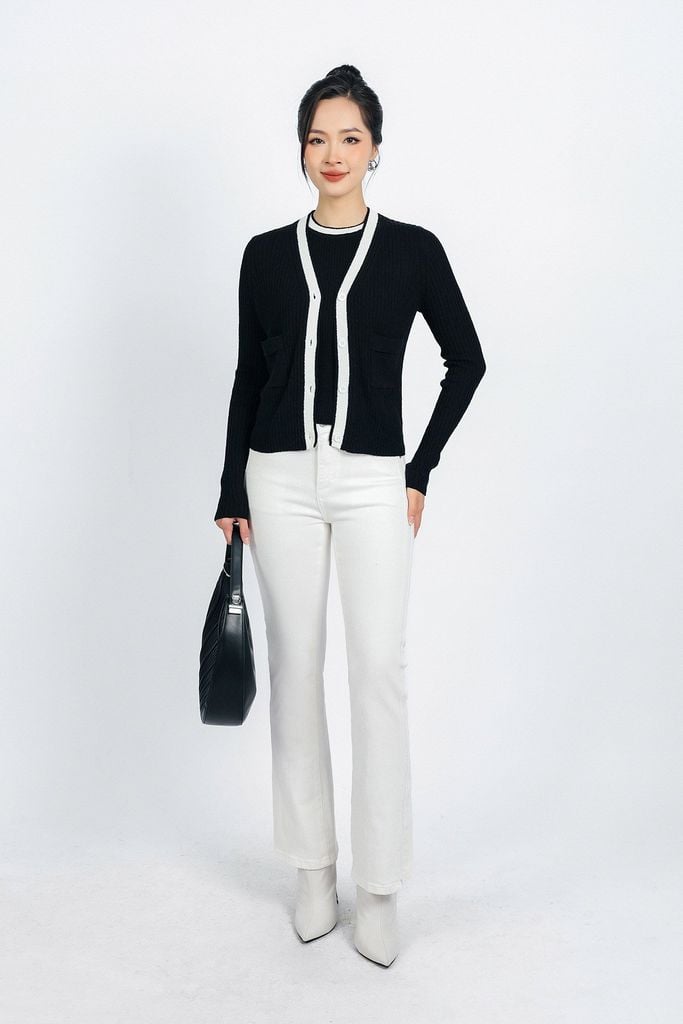 BKL415 - Áo khoác len thời trang cao cấp dáng ôm cài khuy thân trước - PANTIO