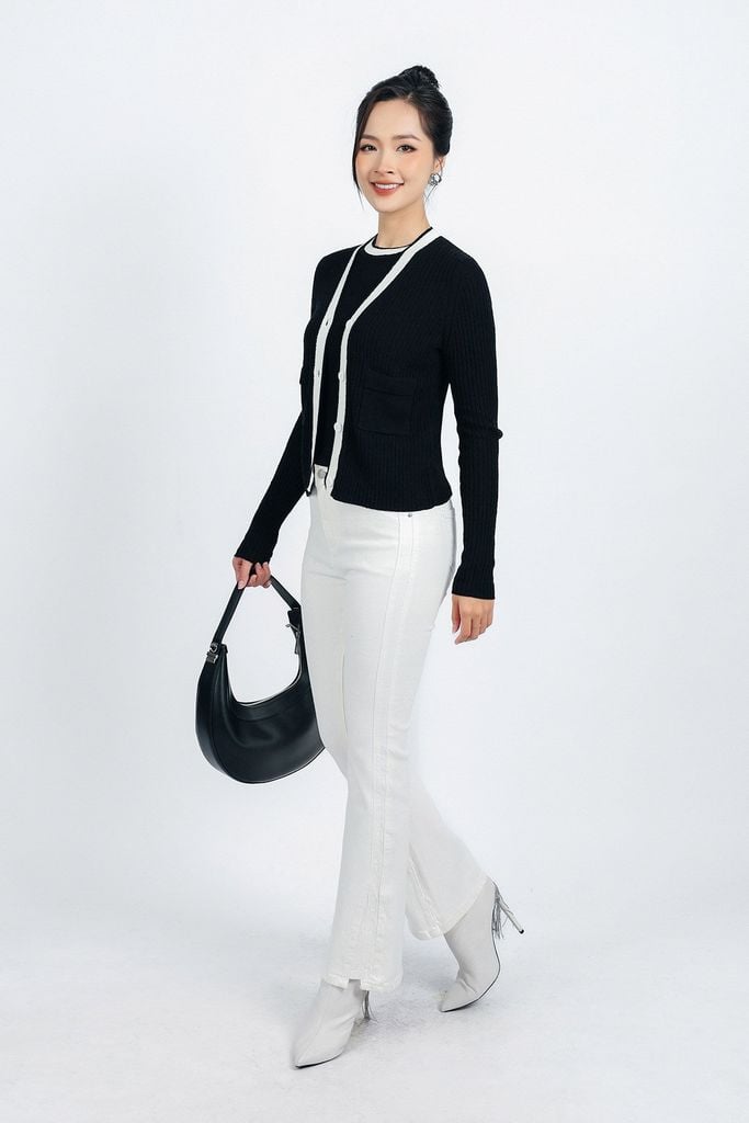 BKL415 - Áo khoác len thời trang cao cấp dáng ôm cài khuy thân trước - PANTIO