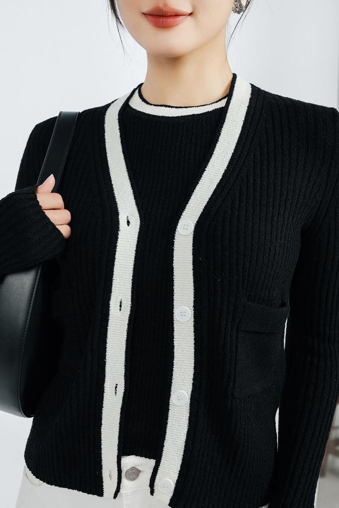 BKL415 - Áo khoác len thời trang cao cấp dáng ôm cài khuy thân trước - PANTIO