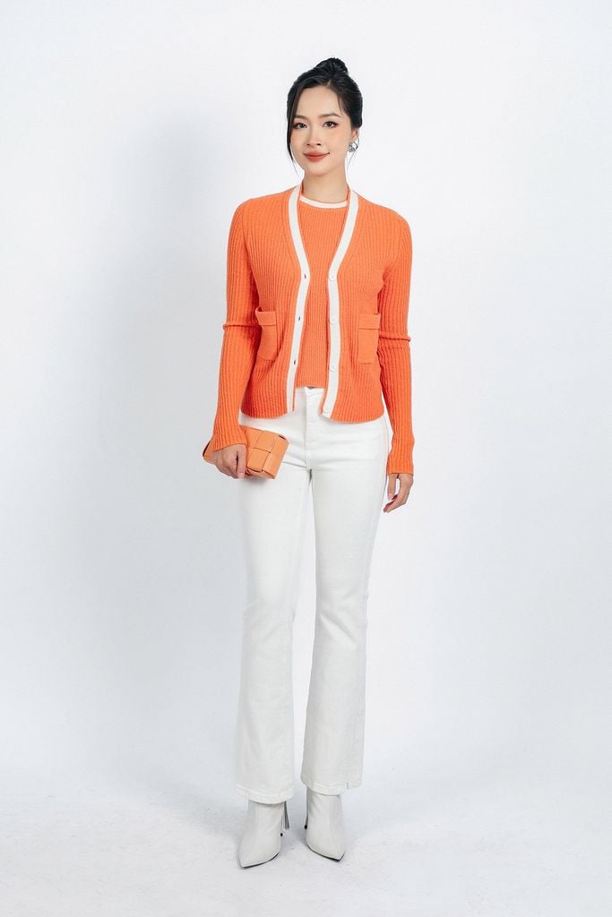 BKL415 - Áo khoác len thời trang cao cấp dáng ôm cài khuy thân trước - PANTIO