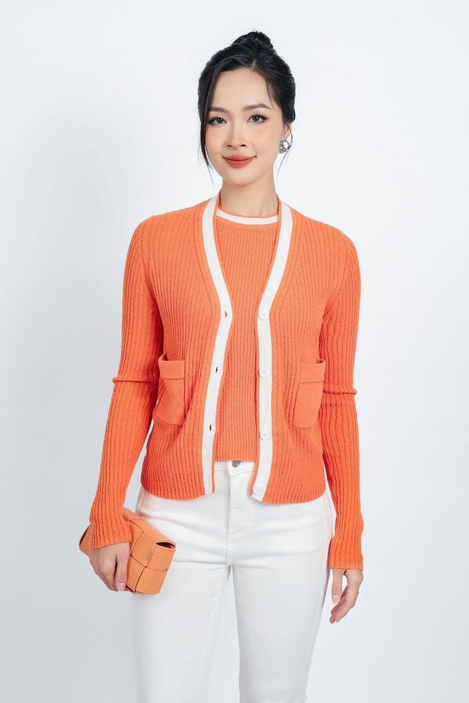 BKL415 - Áo khoác len thời trang cao cấp dáng ôm cài khuy thân trước - PANTIO