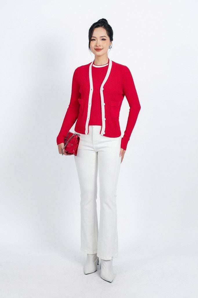 BKL415 - Áo khoác len thời trang cao cấp dáng ôm cài khuy thân trước - PANTIO