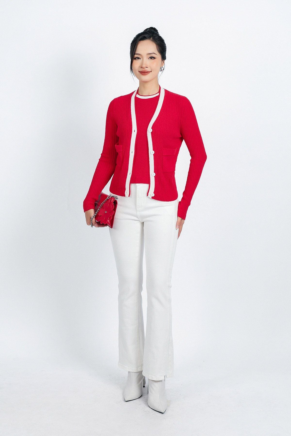 BKL415 - Áo khoác len thời trang cao cấp dáng ôm cài khuy thân trước - PANTIO