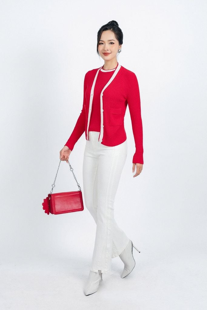 BKL415 - Áo khoác len thời trang cao cấp dáng ôm cài khuy thân trước - PANTIO