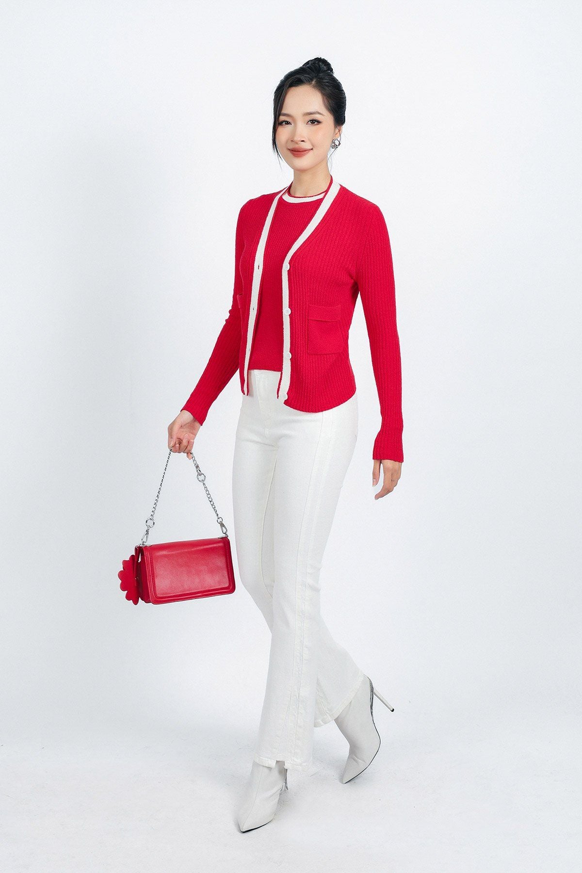 BKL415 - Áo khoác len thời trang cao cấp dáng ôm cài khuy thân trước - PANTIO