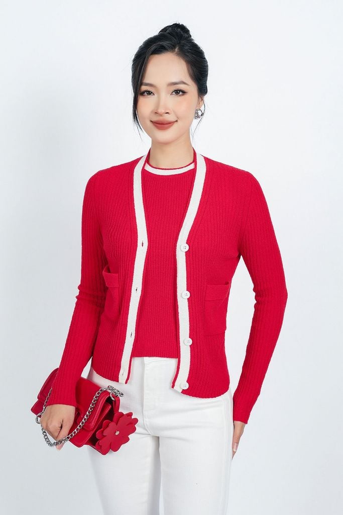 BKL415 - Áo khoác len thời trang cao cấp dáng ôm cài khuy thân trước - PANTIO