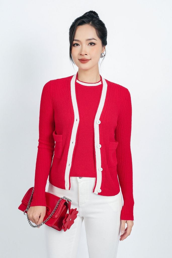 BKL415 - Áo khoác len thời trang cao cấp dáng ôm cài khuy thân trước - PANTIO