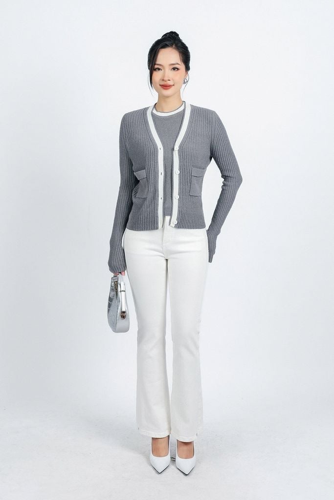 BKL415 - Áo khoác len thời trang cao cấp dáng ôm cài khuy thân trước - PANTIO