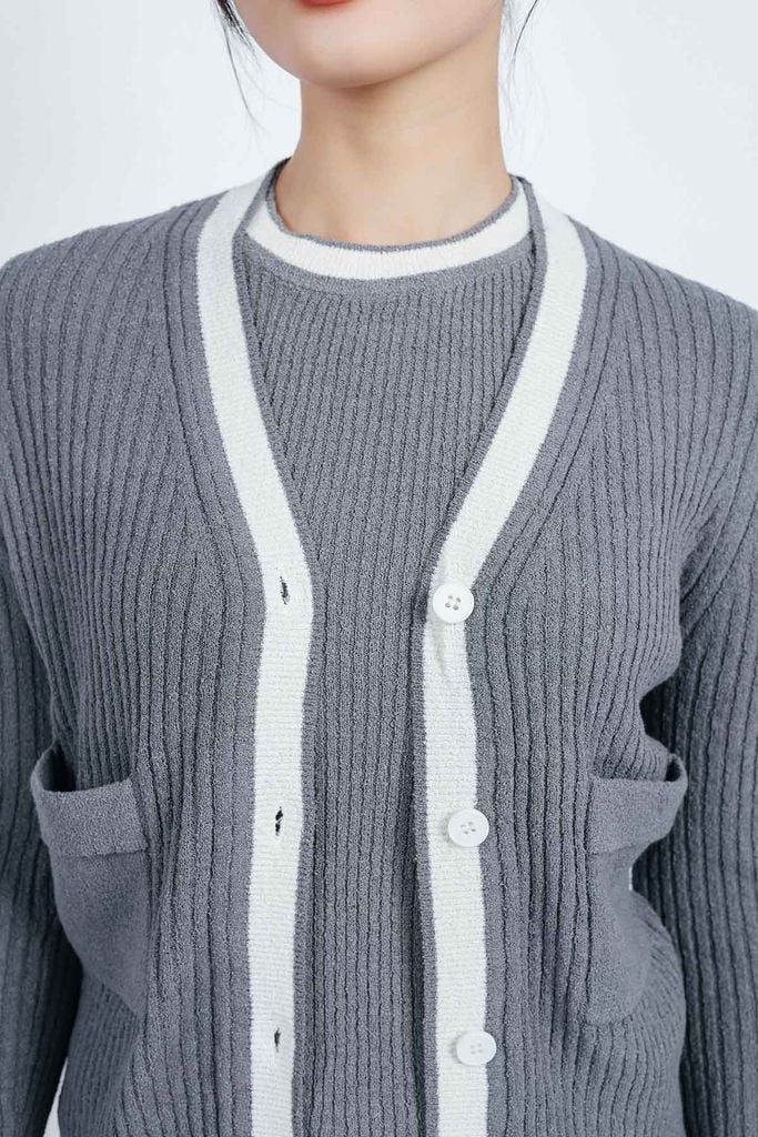 BKL415 - Áo khoác len thời trang cao cấp dáng ôm cài khuy thân trước - PANTIO