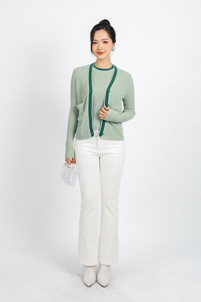 BKL415 - Áo khoác len thời trang cao cấp dáng ôm cài khuy thân trước - PANTIO