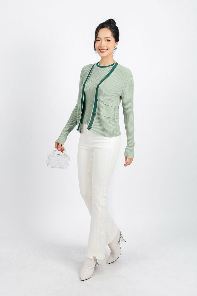 BKL415 - Áo khoác len thời trang cao cấp dáng ôm cài khuy thân trước - PANTIO