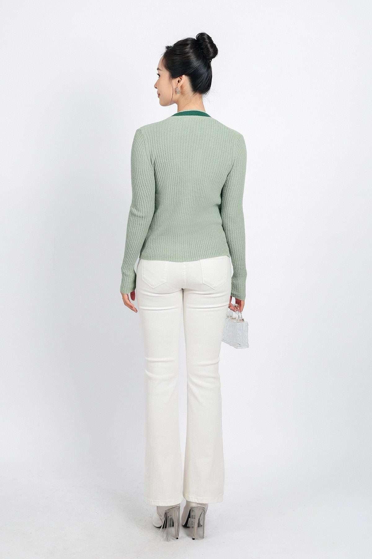 BKL415 - Áo khoác len thời trang cao cấp dáng ôm cài khuy thân trước - PANTIO