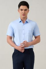 Sơ mi nam cộc tay xanh GrusZ form RegularFit mã 010124903GZ AM063