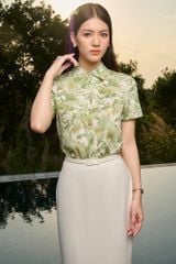 Sơ mi nữ cộc tay GrusZ họa tiết mới lạ