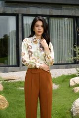 Sơ mi nữ họa tiết vải lụa dài tay GrusZ