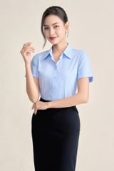 Áo sơ mi xanh cộc tay nữ May 10 010222206ON AM072