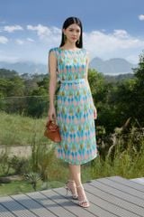 Đầm lụa nữ xếp li vai GrusZ
