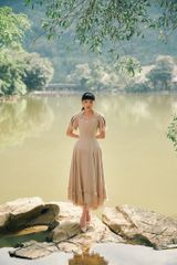 Đầm nữ linen dáng xòe
